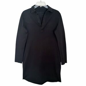 Frank & Eileen Black Cotton Shirt Dress S Minimalist CBK Style Tunic USA